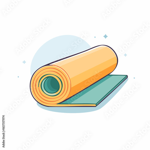 Yoga mat icon for classes, studios, and wellness branding