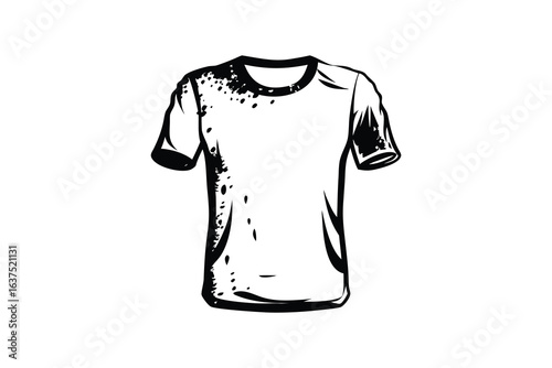 A minimalist monochromatic illustration of a t shirt with subtle shading showcasing a silhouette style that emphasizes simplicity and elegance perfect for a variety of applications