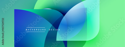 Abstract flowing shapes, vibrant blue, green gradients. Modern design element for backgrounds, presentations, digital art. Smooth transitions create dynamic visual effect.