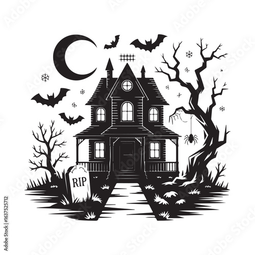 professional high quality Haunted House Scene