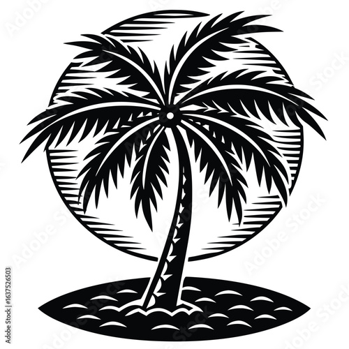 palm oasis vector icon