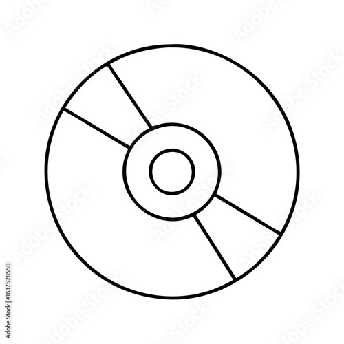 Vector graphic of a compact disc cd dvd with radial lines for data storage and backup media