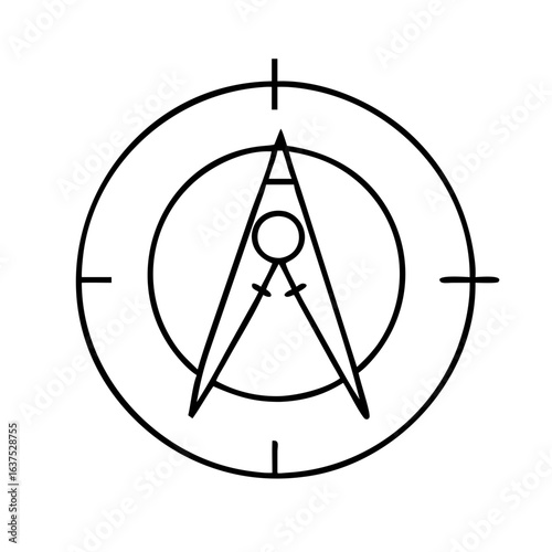 Geometric compass design drawing tool vector illustration for architectural concepts and plans