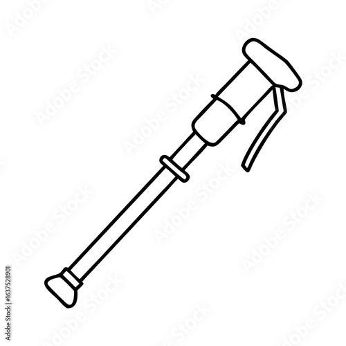 Find hiking pole trekking stick adjustable walking staff outdoor gear equipment outline vector art