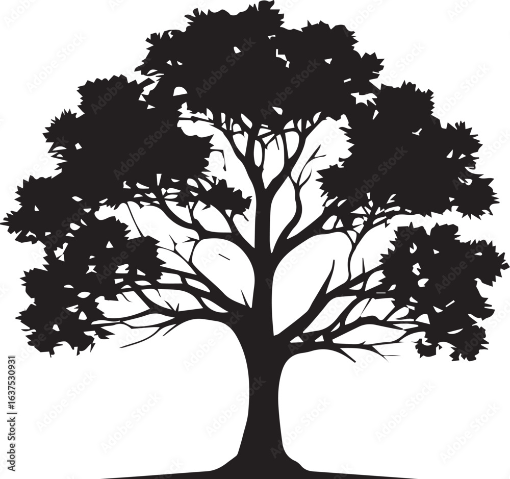 Obraz premium tree silhouette Vector | Minimalist & Trendy tree Silhouette Design | Unique & Stylish tree Artwork for Vector design