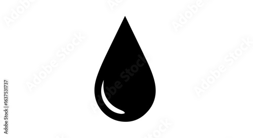 Single Black Water Drop Icon - Simple Liquid Symbol