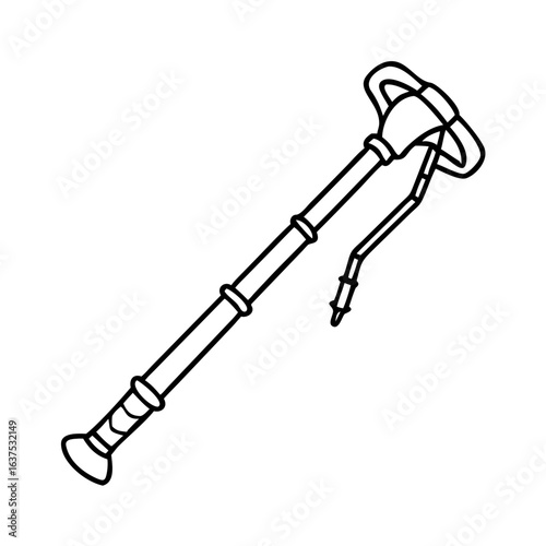 Outline illustration of a vintage enema syringe medical instrument for healthcare design