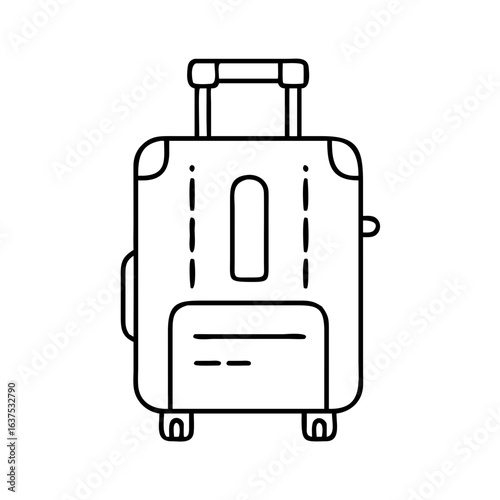 Travel suitcase outline icon for vacation and business trip baggage and luggage design vector