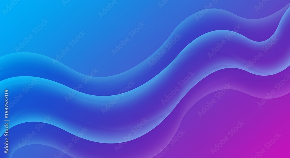 Fototapeta premium Abstract blue and purple gradient waves, fluid 3D background design for modern presentation or digital art.