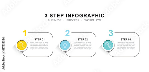Vector Infographic label design template with icons and 3 options or steps.	
