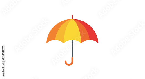 Colorful umbrella graphic illustrating weather protection and rain gear