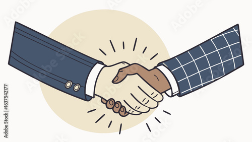 Businesspeople shaking hands agreement partnership deal.