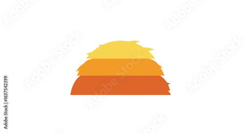 Stylized haystack illustration with layered vibrant color scheme