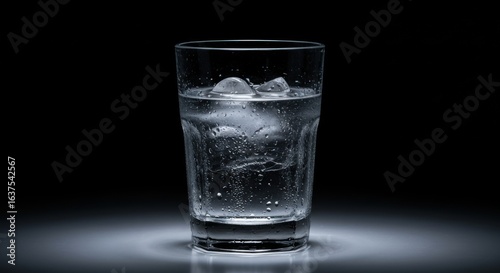 Refreshing Iced Water in Glass: Crystal Clear Purity