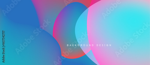 Abstract gradients blend, creating vibrant visual experience. Soft shapes overlap, forming dynamic composition. Modern design element.