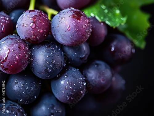 Wallpaper Mural black background grapes minimal, elegant minimalist composition, soft dramatic lighting, premium food photography Torontodigital.ca