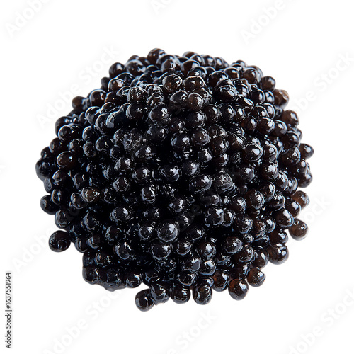 Pile Black Caviar on transparent background