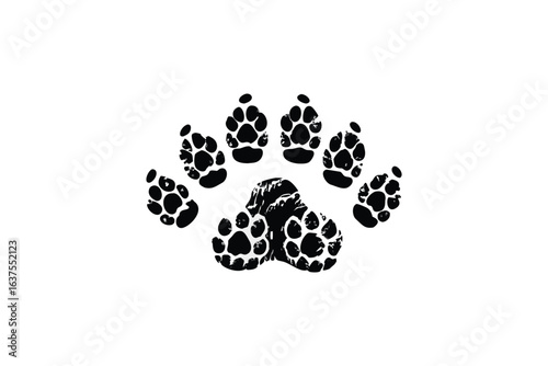 innovative creative digital colorful vibrant crisp clean stylish elegant modern detailed professional high quality Classic Black Silhouette of a Dog Paw Print in a Minimalist Style