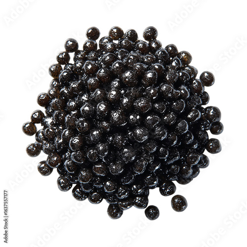 Pile Black Caviar on transparent background
