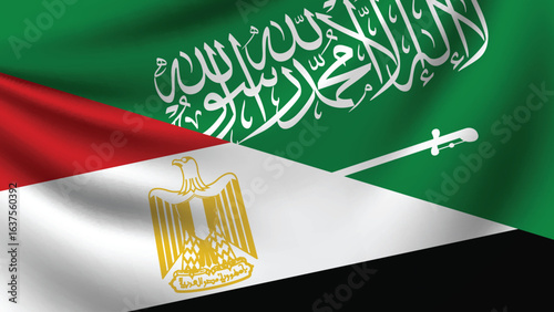 Illustration Vector Featuring KSA and Egypt Identity
