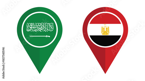 Illustration Vector Featuring KSA and Egypt Identity