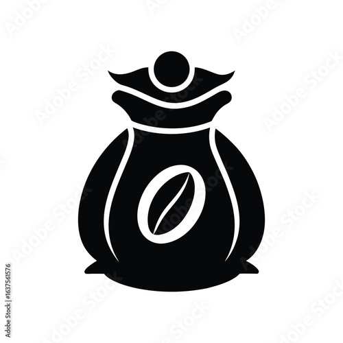 coffee bean sack icon of silhouette vector illustration on white