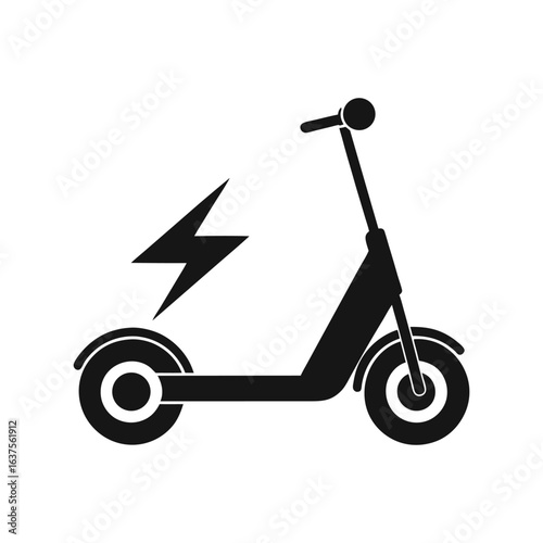  Electric scooter icon of silhouette vector illustration on white
