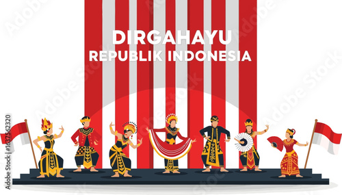 Traditional Indonesian Dance with Banner