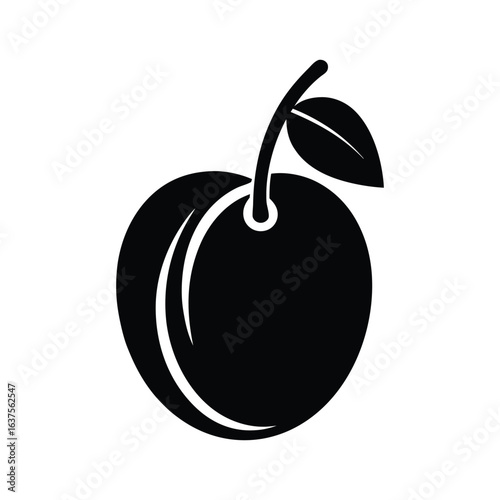 a Luscious Plum icon of silhouette vector illustration