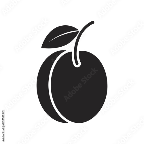 a Luscious Plum icon of silhouette vector illustration
