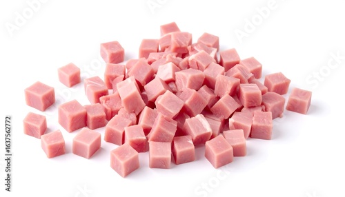 Pile of diced ham