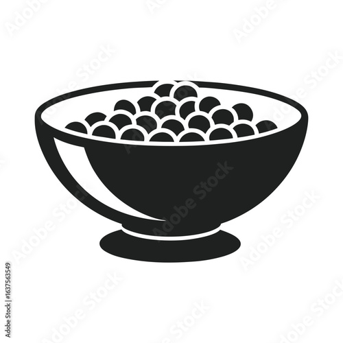 bowl of lentils icon of silhouette vector illustration