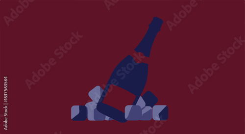 Chilling Bottle in ice