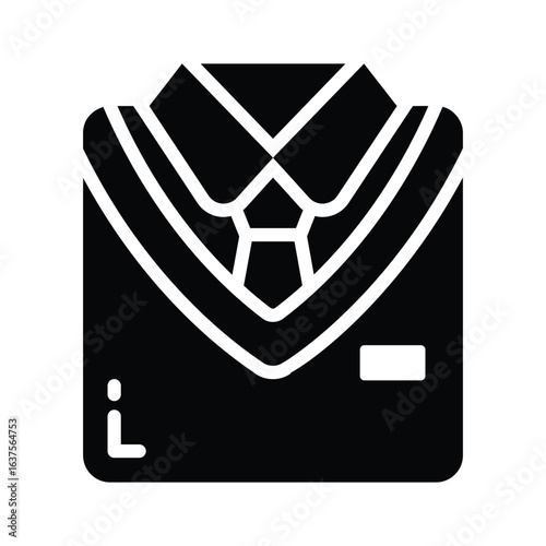 A glyph icon of neat school student uniform