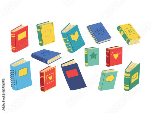 Stack of Books: A colorful collection of books, each with a unique cover design, symbolizing a world of knowledge, imagination, and the joy of reading.