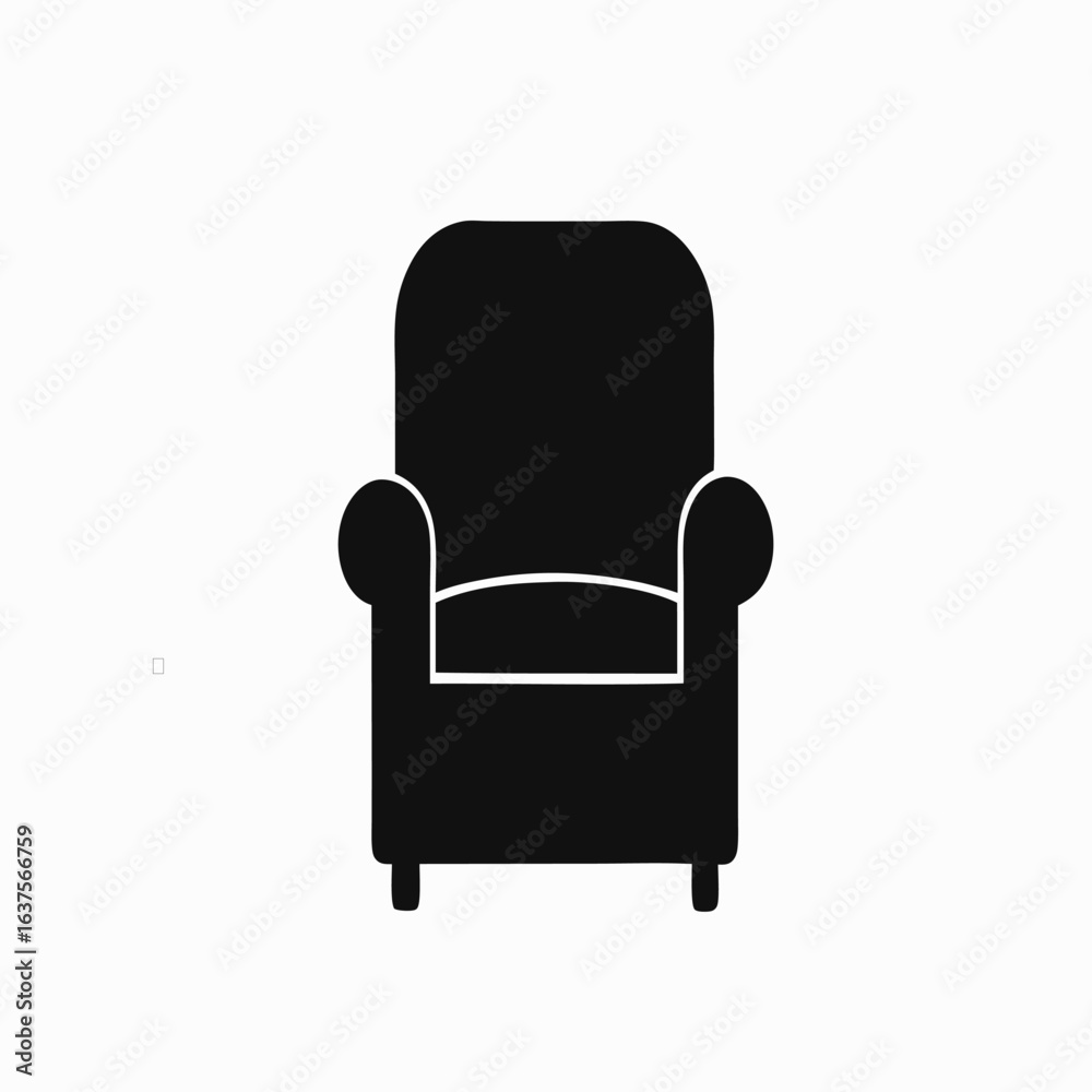 Fototapeta premium Modern armchair silhouette icon design