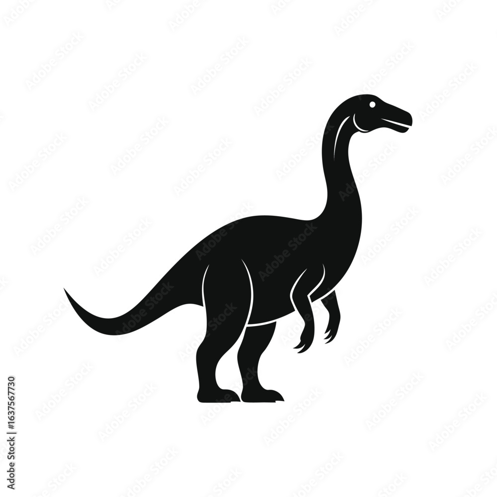 Fototapeta premium Dinosaur silhouette icon on white background