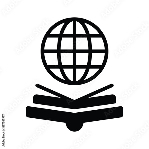 A glyph style icon showing modern web study