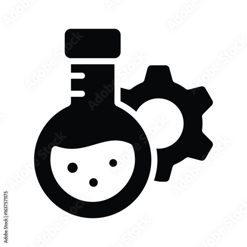 A modern glyph icon of biotechnology lab symbol