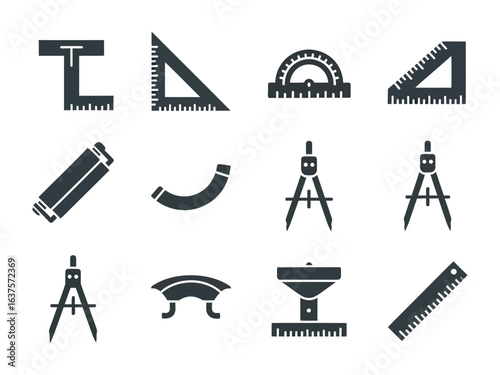 Precise Tools Collection: An array of meticulous design tools, meticulously arranged to empower accurate and efficient construction or technical drafting.
