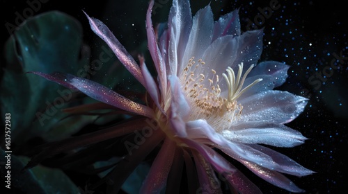 Night blooming flower close up