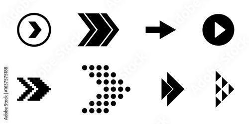 Swipe arrow icons vector set for scroll right left up down next slide button motion hand finger gesture symbols in modern pixel and line style for interface navigation use