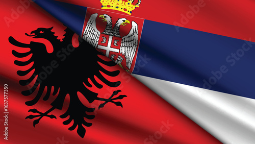 Illustration Vector Featuring Serbia and Albania Identity