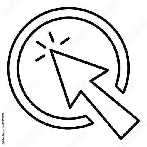 Free Download Computer mouse cursor icon indicating a click action within a circular outline - GFXLoad