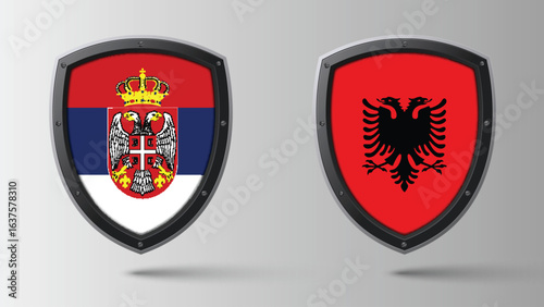 Illustration Vector Featuring Serbia and Albania Identity