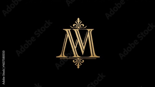 Ornate gold monogram design