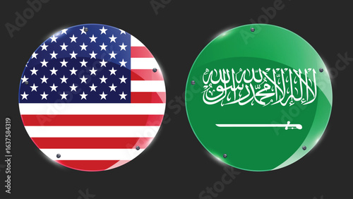 Illustration Vector Featuring USA and KSA Identity