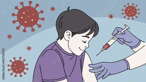 Child Receiving Vaccination Against Virus.