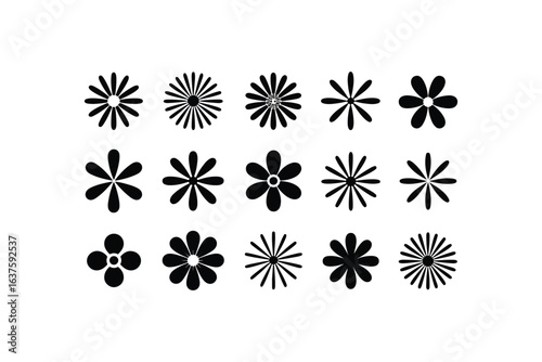 set of vector floral elements