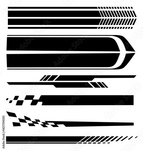 Isolated vector graphics for car body wrap and decals